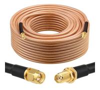 XRDS -RF RG8X SMA Extension Cable, Low Loss SMA Male to SMA Female Coaxial Cable (50 Ohm), High-Density Braided Copper Shielding for WiFi Antenna, 4G 5G LTE Router, Helium Miner, Ham Radio 100FT