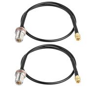 XRDS -RF SMA Male to N Female Cable 2FT, RG58 SMA Male to N Female Bulkhead Mount Cable(2PCS)