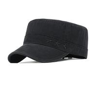 XRDSS Classic Men Army Caps Military Hats Adjustable Baseball Cap (Black)