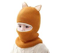 XRDSS Unisex Baby Kids Winter Windproof Cap Thick Warm Face Cover Ski Hat (Cat Ears-Yellow)
