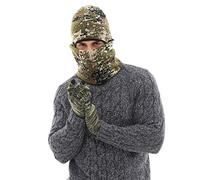 XRDSS Unisex Winter Beanie Hat and Circle Scarf Gloves Camouflage Set (Army Green)