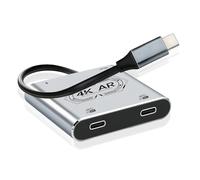 XREAL Hub Charging and Play Adapter,USB C to Dual AR Glasses Adapter for XREAL One/Air 2 Pro,Rokid,Viture,Compatible Steam Deck,ROG Ally,Switch2,i Phone17 16 15,Support 100W Fast Charging and 60Hz