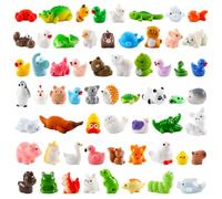 XREE 60Pcs Mini Resin Animals 60 Styles Tiny Resin Animal Figures Bulk Little Animal Figures for Fairy Garden Decor Miniature Landscape Dollhouse Accessories