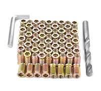 Xrfoiniu 60Pcs 5/16"-18x25mm Threaded Inserts for Wood Nut Insert, Wood Bolt Inserts Suitable for Woodworking Projects, Furniture Hardware