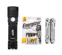 XRG RX80 XP-L Rechargeable Torch - 800 lumens + Badger Outdoor Thorn multitool + Energizer AAA battery - 4 pcs. - set