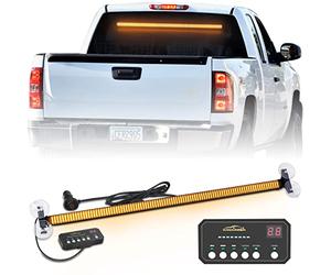 XRIDONSEN 35 inch Traffic Advisor Light Bar 144 LED Amber strobe lights Emergency Warning Flashing Safety Interior Windshield w/ Directional Arrow for Construction Vehicles Snow plow Trucks