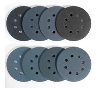 Xrkuu 125mm Sanding Discs 32 Pcs, 5 Inch 8 Hole Wet Dry Hook & Loop Sandpaper 320 600 800 1000 1200 1500 2000 3000 Grit Orbital Sander Pads for Wood, Furniture, Metal, Car, Polishing