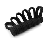 Xrkuu 6 Pieces Magnetic Cable Ties, Black Reusable Cable Organisers Silicone Magnetic Cable Clips Cable Straps Cord Organiser for Organizing and Bundling Wires, Cords, Charger, Earphone