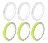 Xrkuu 6 Rolls Reflective Tape, 10mm x 8m Waterproof Reflective Security Marking Tape, High Visibility Self Adhesive Outdoor Safety Warning Tape for Bikes Vehicles Helmets (Yellow & White)