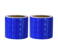 Xrkuu Blue Reflective Safety Tape, 2 Rolls 3M x 5CM No Residue Reflector Tape Self-Adhesive Security Marking Tape Safety Warning for Trucks Bikes Baby Strollers Helmets
