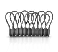 Xrkuu Magnetic Cable Ties 10 Pack, Grey Reusable Silicone Magnetic Cable Clips Organisers, Cord Straps for Wires, Chargers and Earphone Cables