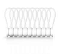 Xrkuu Magnetic Cable Ties 10 Pack, White Reusable Silicone Cable Organisers, Magnetic Cable Clips for Wires, Earphone Cords and Charger Cables