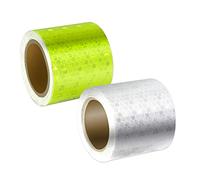 Xrkuu Reflective Tape, 2 Rolls 3M x 5CM Waterproof High Visibility, Reflector Warning Stickers High Vis for Bicycles, Road, Security Marking and Safety Reminder, Yellow & White