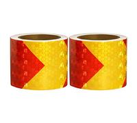 Xrkuu Reflective Tape, 2 Rolls 3m x 5cm Waterproof Reflective Safety Tape, High Visibility Reflector Security Marking Warning for Vehicles Trailers Trucks (Yellow & Red)