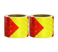 Xrkuu Reflective Tape, 2 Rolls 3m x 5cm Waterproof Reflective Safety Tape, High Visibility Reflector Tape Reflective Security Marking Warning Tape for Vehicles Trucks (Fluorescent Yellow & Red)