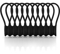 Xrkuu Reusable Magnetic Cable Ties 10Pcs, Silicone Tidy Clips (Black)