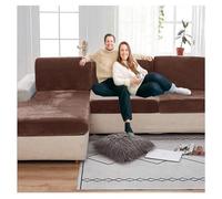 XRLQZH Non-slip Motorhome Seat CoversStretch Caravan Seat Covers for Lounge, Velvet Sofa Cushion Covers for Couch Camper Bench (Coffee brown,L40-65cm W40-65cm)