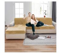 XRLQZH Non-slip Motorhome Seat CoversStretch Caravan Seat Covers for Lounge, Velvet Sofa Cushion Covers for Couch Camper Bench (Yellow1,L40-65cm W40-65cm)