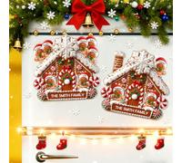 XRLSG Custom Christmas Magnets for Fridge Personalised Gingerbread Family Decal with Name Xmas Refrigerator Magnets for Holiday Housewarming Gifts
