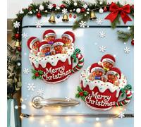 XRLSG Custom Christmas Magnets for Fridge Personalised Gingerbread Family Decal with Name Xmas Refrigerator Magnets for Holiday Housewarming Gifts