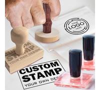 XRLSG Personalised Stamp Custom Logo Rubber Stamp with Text Branding for Business & Artwork