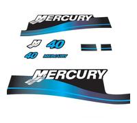XRmarine Decals for Mercury 40 HP Two Stroke Outboard Engine Blue Decal Kit Sticker Set Reproduction 40hp 2-Stroke