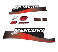 XRmarine Decals for Mercury 60 HP Two Stroke Outboard Engine Red Decal Kit Sticker Set Reproduction 60 hp 2-Stroke