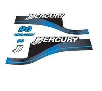 XRmarine Decals for Mercury 90 hp Two Stroke Outboard Engine Blue Decal Kit Sticker Set Reproduction 90HP 2-Stroke