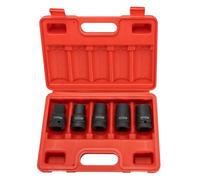 XRMXF 3/4" Drive Impact Socket Set 12-Point, 5pc 17 19 21 24 27mm,Cr-Mo Steel,with a Plastic Storage Box