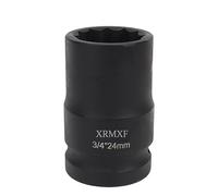 XRMXF 3/4" Square Drive Impact Socket, 12 Point, Cr-Mo Steel,24mm