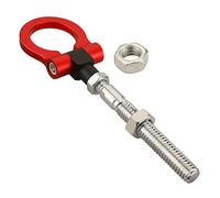 XRMXF Heavy Duty Anodized Folding Tow Hooks Reversed Thread Track Racing Towing Fits for Ford Mustang 19-23,Explorer 20-23,Edge 15-23 OEM Bumper Emergency Towing Eye Hook Tool (Red)