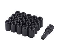 XRMXF Pack of 20 Cone 60° Narrow Hex Key Steel Lug Nuts M12 x 1.25 Wheel Nuts (Black)