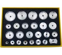 XRNWOHISB 25 PCS Professional Watch Dies Kit, Watch Back Case Metal Aluminum Closer Press Dies, Durable Capping Machine Accessories, for Watchmaking & Repair