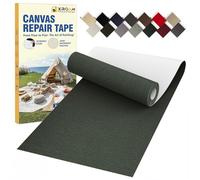 Xroam Canvas Repair Tape, 8 x 160 cm Waterproof Fabric Tape for Furniture, Self Adhesive Canvas Patches for Boat Covers, Sofas, Tents, Louge Chairs, Canopy, Awning Dark Green