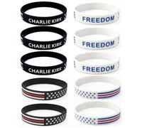 Xronslute 10 Pack Charlie Kirk Freedom Merch A Ture Patriot Pray Bracelets ShootingHero Justice USA Flag for Men and Women,Charlie Kirk Merchandise Apparel Wristband
