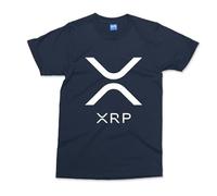 XRP Ripple Logo Graphic T-shirt - Navy - 2XL - Gift for Traders Investors - Moon Bull Market Lover - Graphic Tee for Investors