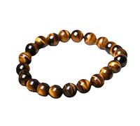 XRPOUXMTE necklace Buddhist Bead Bracelet, Natural Tiger's Eye Stone Bracelet for Healing Positivity Anxiety Bangle Elastic Stretch Bracele for Men/Women/Girl/Unisex