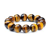 XRPOUXMTE necklace Buddhist Bead Bracelet, Natural Tiger's Eye Stone Bracelet for Healing Positivity Anxiety Bangle Elastic Stretch Bracele for Men/Women/Girl/Unisex