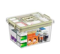 XRPRPX Medicine Storage Box, 2 Layer First Aid Box Case Plastic Medicine Box Large Capacity Medical Box Storage Box Household Medicine Cabinet Organizer with Removable Tray for Medicine Storage