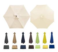 XRQBYUX 350cm 8 Ribs Umbrella Replacement Cloth, Replacement Parasol Cover, Parasol Canopy Replacement Parts For Garden/Patio/Yard/Beach/Pool/Market Table(White,8 ribs-250cm/8.2ft)