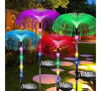 XRR Outdoor Garden Solar Lights - Pack of 4 Colour Changing Jellyfish Solar Lights, Waterproof Fibreglass, Suitable for Patio & Lawn
