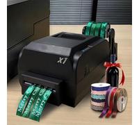 XRSMOU 4 Row Digital Ribbon Printer,Satin Ribbon Printing Machine,Stamping Printing Machine,with Ribbon Holder,for Gift Ribbons,Bows Packaging