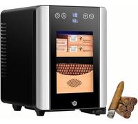 XRSMOU 8L Cigar Humidor Cabinet,Electronic Cigar Cooler,with Wood Shelf and Drawer,Glass Door,for Fathers,Friends,Husbands