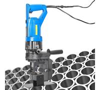 XRSMOU Electric Hydraulic Hole Puncher,Metal Punching Machine,with 5 Dies,Smooth Hole Punches,for Industrial Mechanical Place (channelsteel)