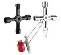 Xrten 2 Pieces Cross Triangle Key, 4-in-1 Multi-Function Key, Suitable for Train, Cabinet, Meter Case