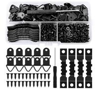 Xrten 251 Pcs Picture Hanging Kit, Frame Hanging Set with Sawtooth Hanger, D Ring Picture Hooks, Screws, Black