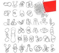 Xrten 36 Brain Teaser Puzzles, Metal Iq Test Mind Game Steel Puzzle Games For Adults, Kids