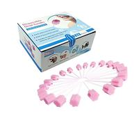Xrten 50-Piece Disposable Oral Care Sponge Swab, Tooth Cleaning Swabs, Disposable, Pink