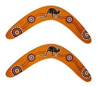 Xrten Handmade Boomerang,2 PCS Australian Maneuver Style Outdoor Equipment,Crafted Wooden Boomerang V-Shaped Returning Boomerang,for Kids Adults(Light Brown)