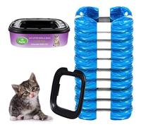 Xrten Litter Refills Bag,Blue Garbage Bags,10 Pack 15 Ft Replacement,Suitable For Standard Litter Box Tray